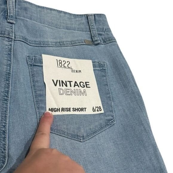 NEW 1822 Denim High Rise Short Exposed Pocket Buttons Coastal Comfort 6/28 - Picture 7 of 11
